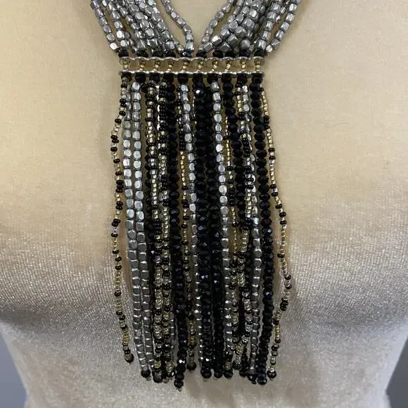 Himalayan Gems Black Silver Necklace - Picture 4 of 7